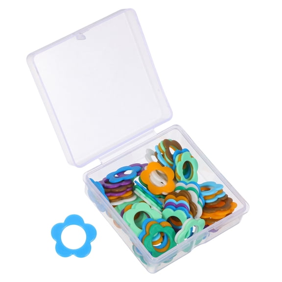 AURARMLET Assorted Color Plastic Crochet Markers Flower Style for Knitting Portable