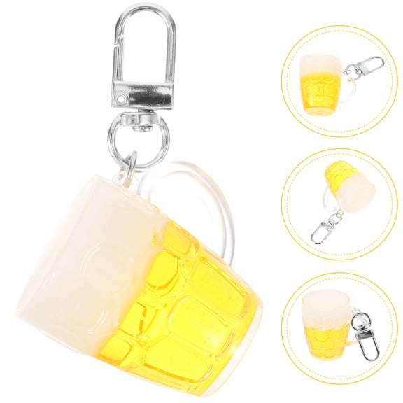 AURARMLET Metal Beer Mug Keychain Pendant, Stylish Bag Charm Hanging Ornament, Accessory, 1 Piece