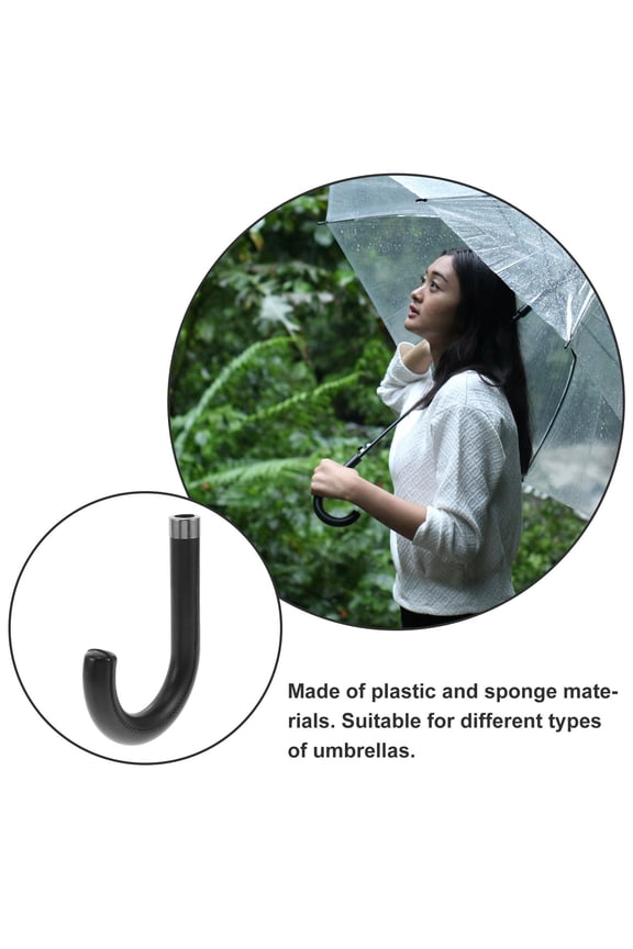 Travel Umbrella Replacement Handle with Black Plastic Grip for Easy Installation and Comfortable Use