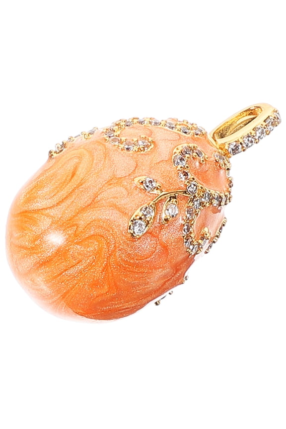 Decorative Eggs Easter Egg Pendant Orange Enamel 1Pack for DIY Jewelry Women Craft Enthusiasts