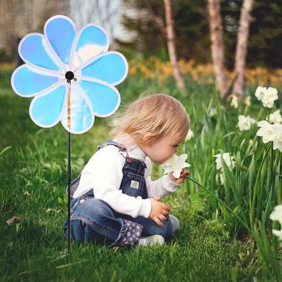 AURARMLET Decorative Plastic Windmill Pinwheel with Transparent 8-Blade Design for Yard, Garden, Outdoor, Patio Decoration