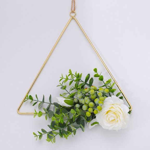 AURARMLET Decorative Triangle Wreath Frame, Metal Floral Base for Arrangements
