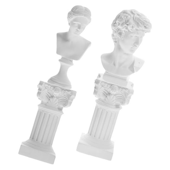 AURARMLET 1Set White Resin David Sculpture Fashionable Roman Figurine for Interior