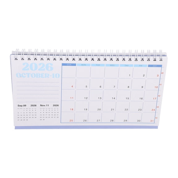 AURARMLET Desk Calendar 2026 Academic Planner Wire Binding Calendar in Purple for School Use 1 Pack