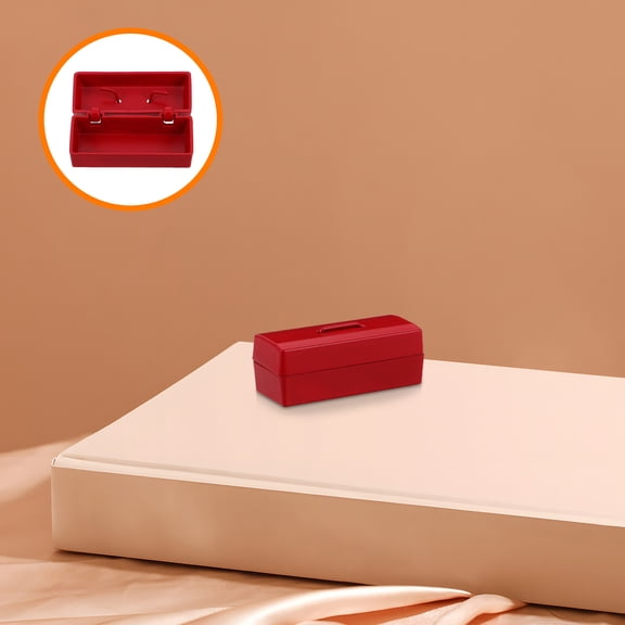AURARMLET Metal Box Dollhouse Toolbox Alloy Red 1Pcs for Miniature Scene Enhancement