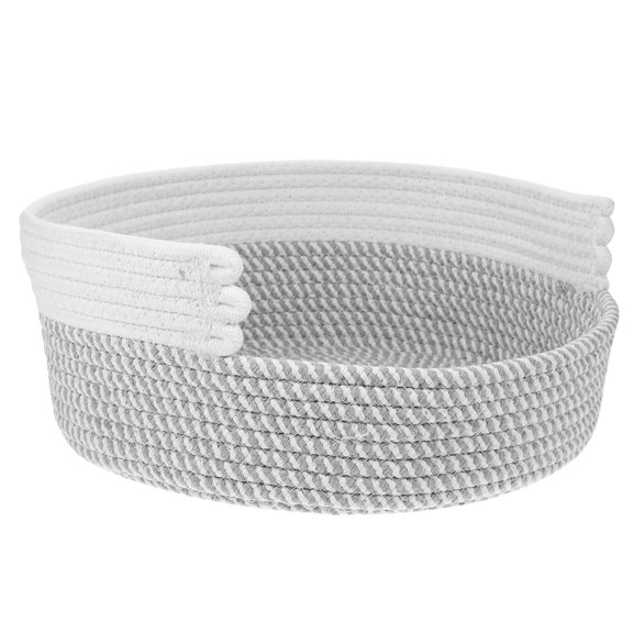 AURARMLET Durable Grey Cotton Rope Cat Bed Woven Design Cozy Indoor Nest for Pets