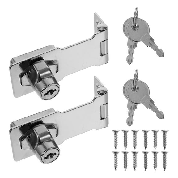 AURARMLET Stainless Steel Keyed Hasp Locks for Doors and Cabinets, Color, 2 Pieces