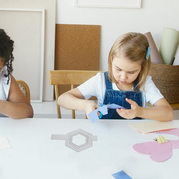 AURARMLET Durable Plated Metal Cutting Die Hexagon Frame for DIY Photo Embossing Scrapbook Decor