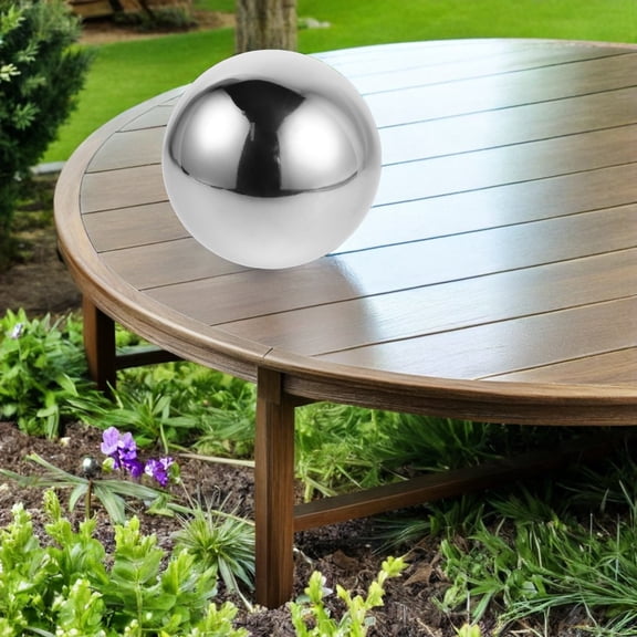AURARMLET Stainless Steel Gazing Globe Plated Silver Mirror Finish Garden Sphere for Outdoor Decor