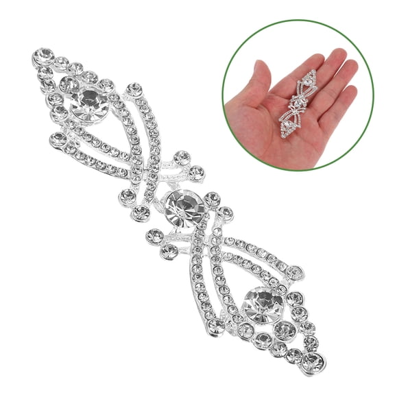 AURARMLET Zinc Alloy Chinese Closure Clips with Rhinestones for Crafting, Garment Fastening, Jewelry Making 3pcs