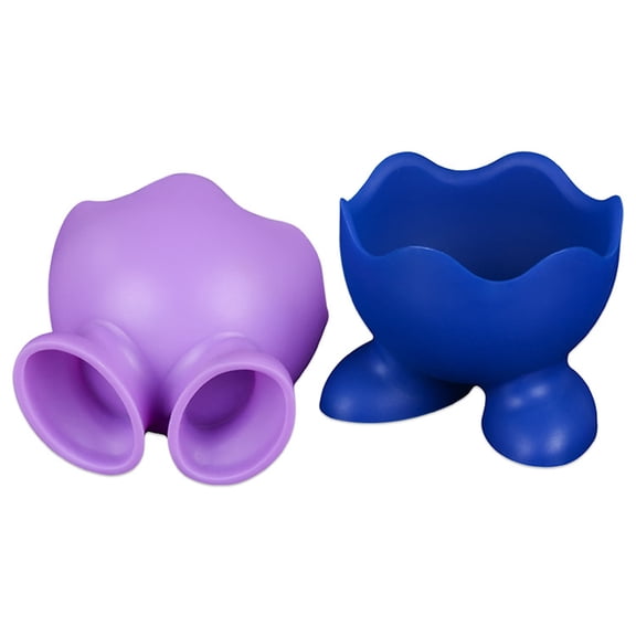 AURARMLET Egg Cooker Egg Cup Shape Simple Design Silicone Blue 4pcs
