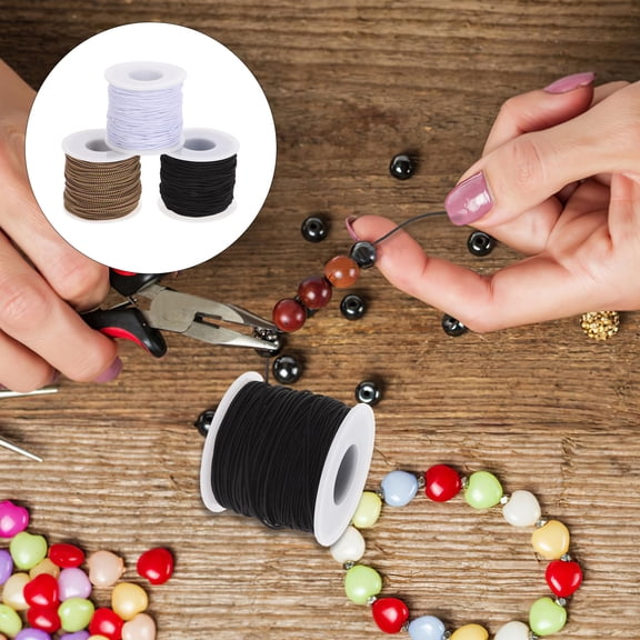 AURARMLET 3 Rolls Polyester Beading Cord for Jewelry Making, Yarn String for Crafting and Projects