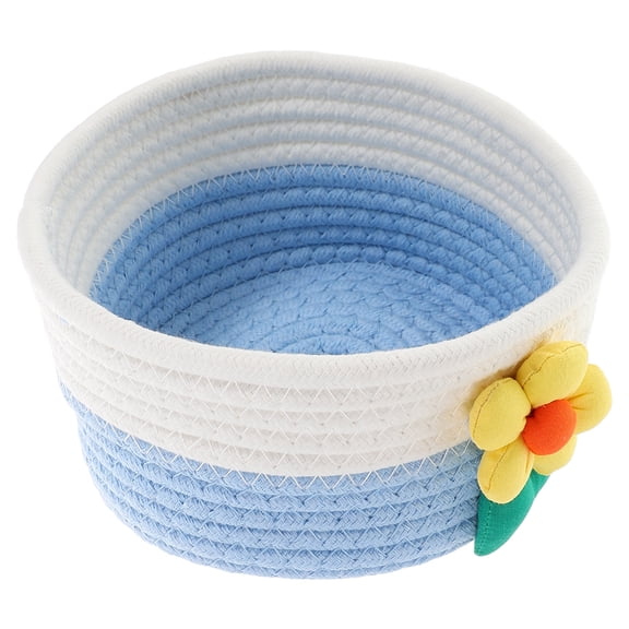 AURARMLET Elegant Cotton Rope Small Woven Storage Basket for Organizing Makeup Keys and Small Essentials