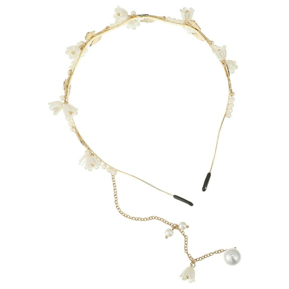 AURARMLET Elegant Golden Headband in Zinc Alloy and Plastic for Decoration