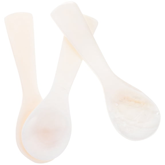 AURARMLET Elegant White Shell Caviar Spoons Set for Home Use with Smooth Surface and Comfortable Grip
