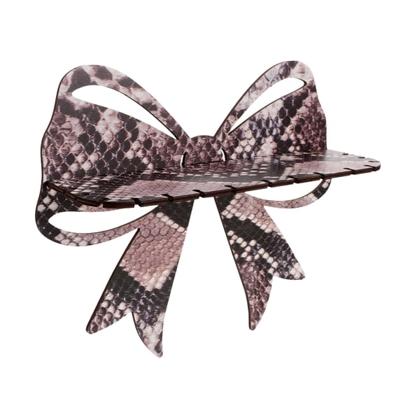 AURARMLET Elegant Wooden Butterfly Bow Crystal Display Shelf for Space Saving Storage Use Coffee Color 23.6 x 7.9 Inches