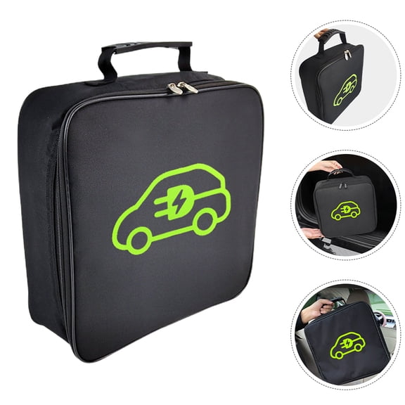 AURARMLET EV Charger Holder Black Oxford Cloth Storage Bag for Electric Vehicle Charging Cables and Adapter Accessories
