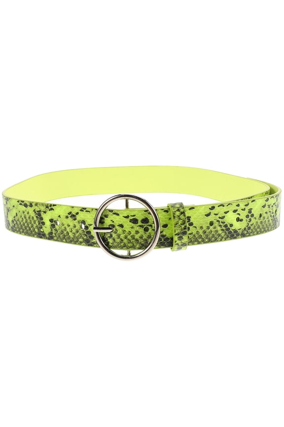 Fashion Belts for Women Snake and Animal Print Belt Imitation Green 1Pcs Accentuates Waistline