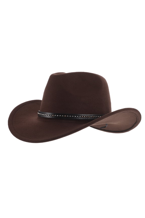 Felt Hat Coffee Color for Outdoor Activities and Parties, Western Style Hat 1 Pack