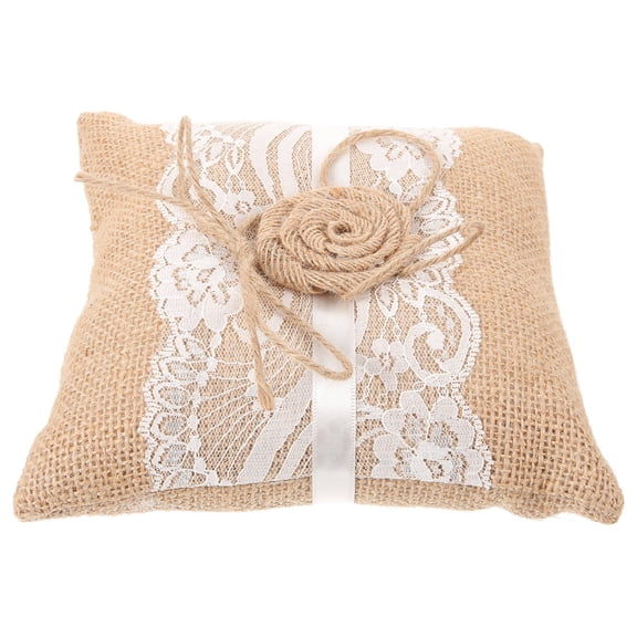 AURARMLET Bridal Ring Bearer Cushion Linen Decoration Women Engagement 1Pcs