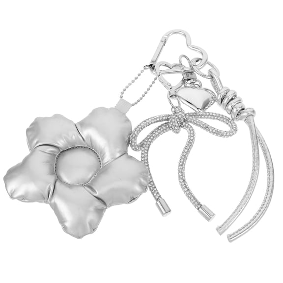 AURARMLET Bohemian Style PU Flower Tassel Keychain Pendant for Purse and Handbag Accessories