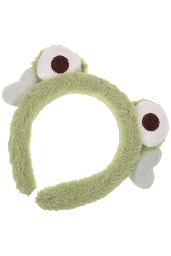 Frog Headband Green Plush for Makeup and Face Washing Decorative