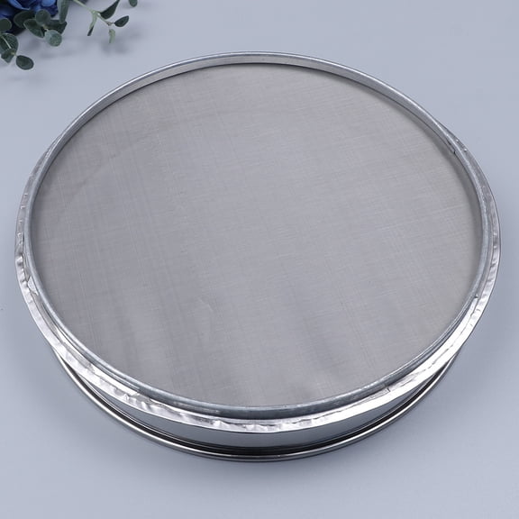AURARMLET Garden Vibrating Sifter Fine Mesh Screen Stainless Steel Sieve Silver for Storage 4.7x3.5in