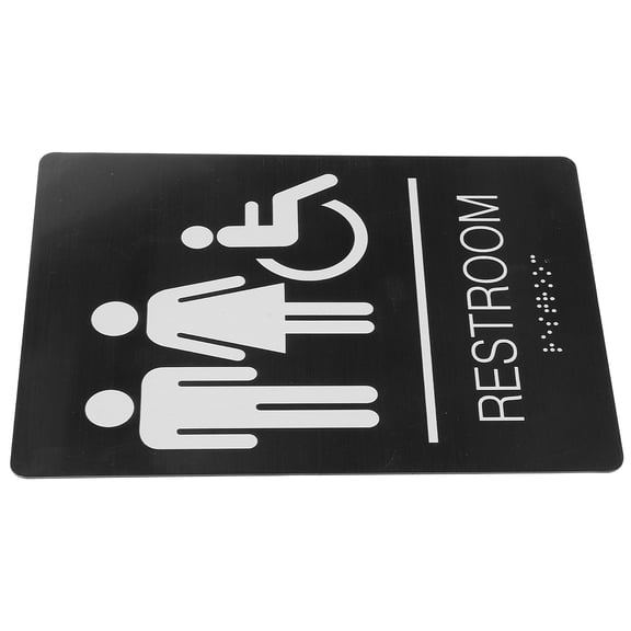 AURARMLET Clear Black Wheelchair Disabled Sign for Bathroom Door Suitable for Public Areas