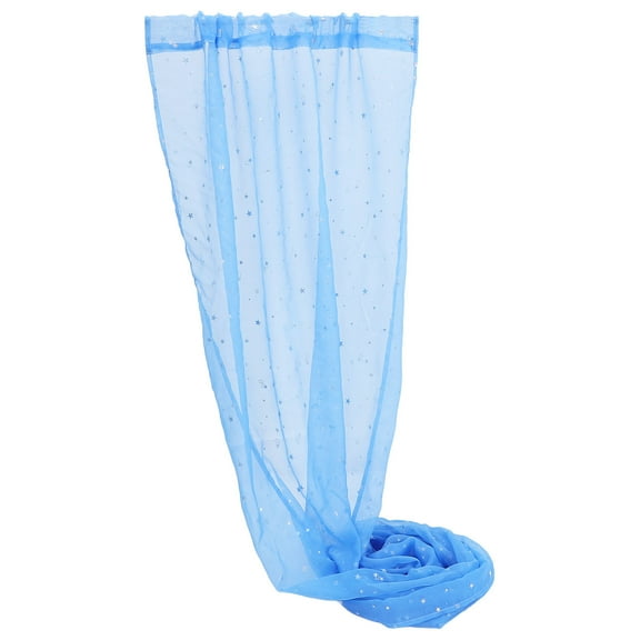 AURARMLET Glitter Star Window Treatment Sheer Curtains Blue Privacy Protection for Childs Room 1Pcs