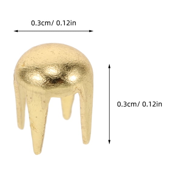 AURARMLET Gold Rivets For Fabric 100Set Diy Metal Spikes Round Dome Studs Punk Rock Clothes Decor