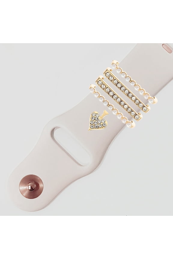 Golden Alloy Watchband Decor for Smartwatch Strap Easy to Use 1Set