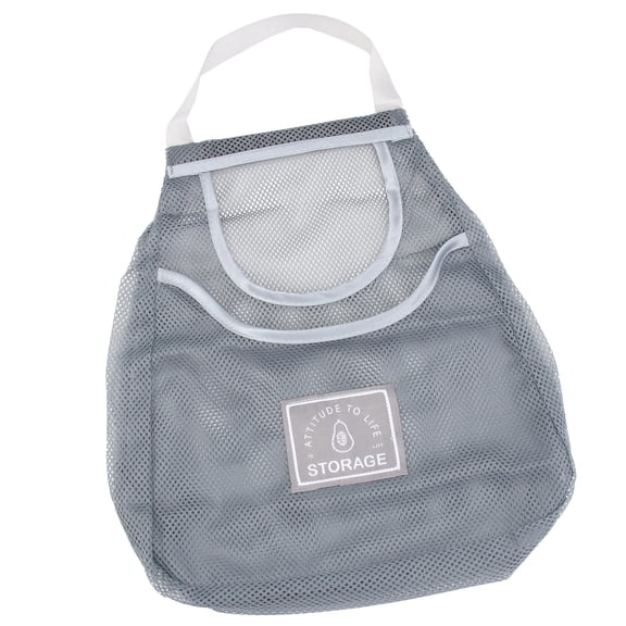 AURARMLET Grey Polyester Mesh Hanging Storage Bag, Portable Organizer with Large Capacity for Home, Travel, and Daily Use