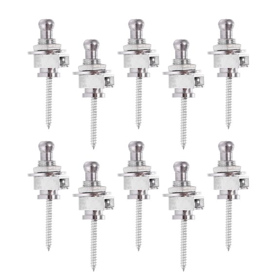 AURARMLET Guitar Strap Lock Buttons 10Pcs Iron Stability for Musicians and Guitarists