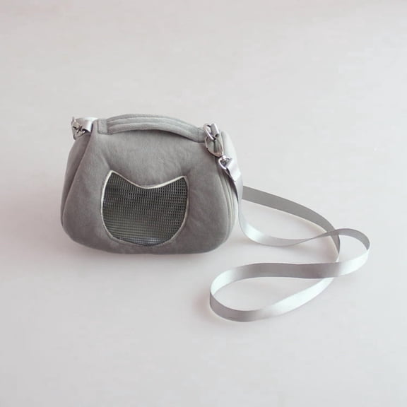 AURARMLET Grey Pet Carrier Bag Breathable Material Stable Flat Bottom for Home Use