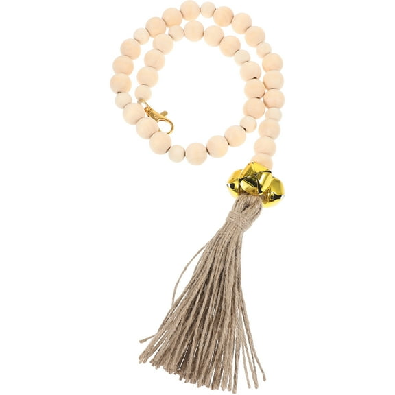 AURARMLET Hanging Dog Bell with Wooden Beads, Round Pet Collar Bell for Home and Outdoor Use, 1 Set