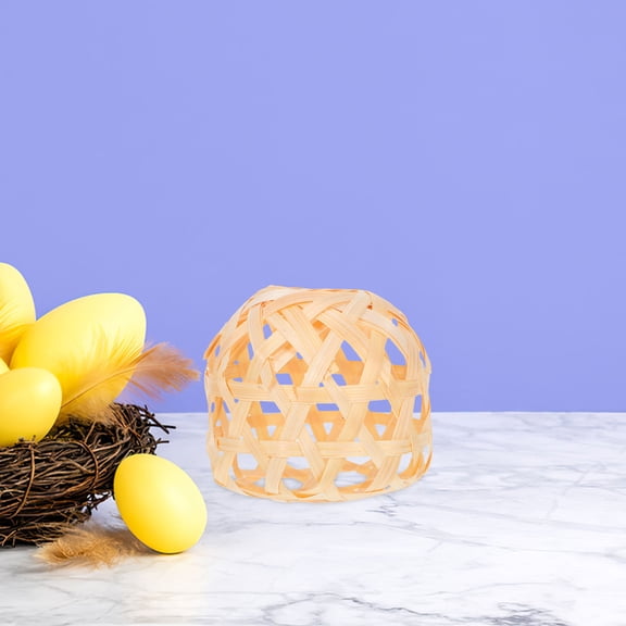 AURARMLET Hanging Lantern 6Pcs Bamboo Woven Lantern Light Brown For Diy Craft Kit And Festive Decor