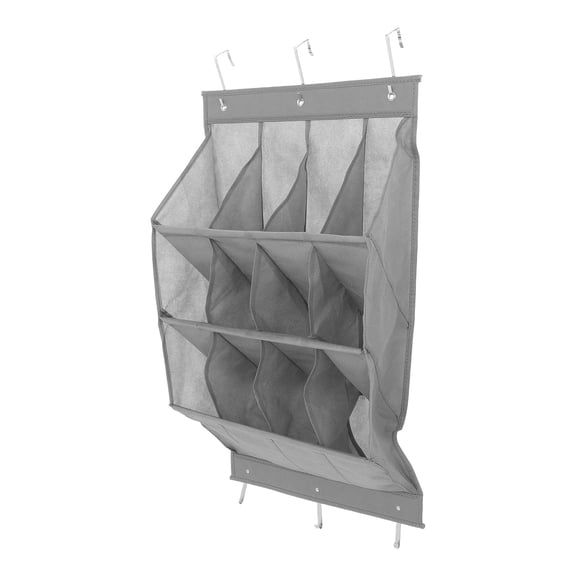 AURARMLET Hanging Shoe Rack Grey Polyester Easy Access Storage for Bedroom 1Pcs