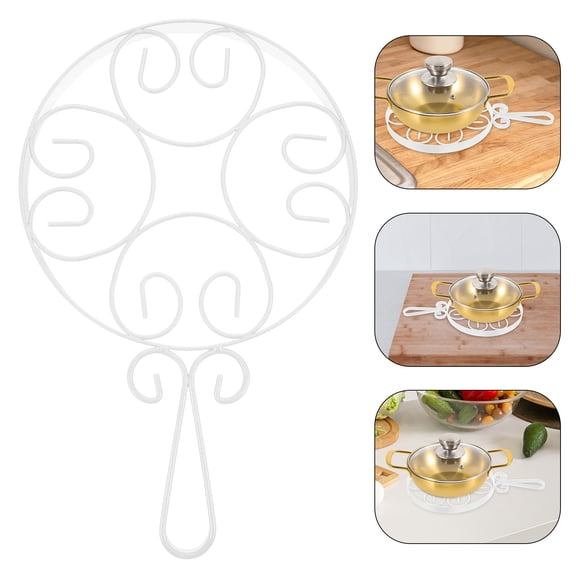 AURARMLET Reusable White Metal Placemat for Home Dining Table European Style Heat Insulation