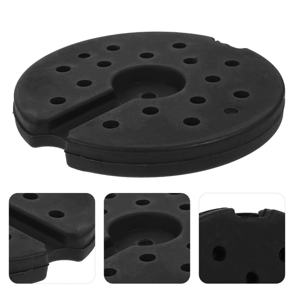 AURARMLET Heavy Duty Black Rubber Weighted Base for Floor Lamps with Stable and Compact Design