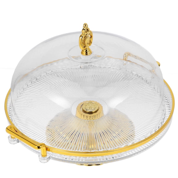 AURARMLET High Footed Cake Stand with Clear Cover Large Capacity Dessert Display Tray for Events
