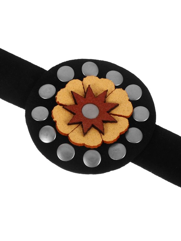 Vintage Black Alloy Belt with Unique Eye-Catching Design and PU Strap for Men and Women