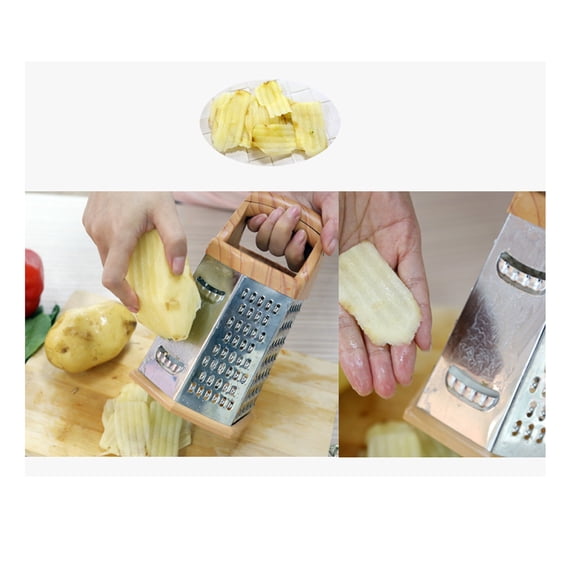 AURARMLET Plated Silver Six Sided Vegetable Chopper with Safety Handle for Easy Kitchen Slicing