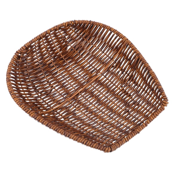 AURARMLET Brown Woven Rattan Bread Storage Basket for Kitchen, Imitation Rattan Basket, 1 Set