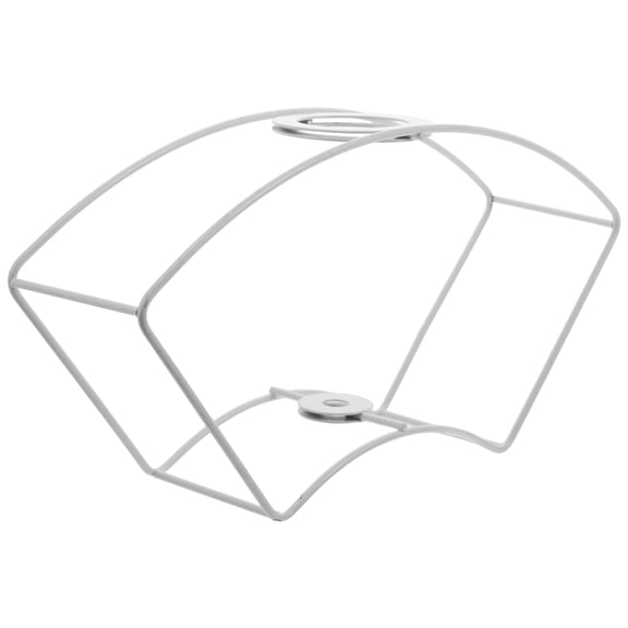 AURARMLET White Metal Wire Lampshade Frame with Decorative Lamp Base for Table Use