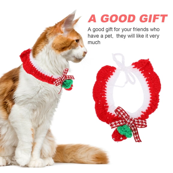 AURARMLET 1Pc Comfortable Red Cat Collar Soft Pet Collar for Daily Wear and Festive Parties