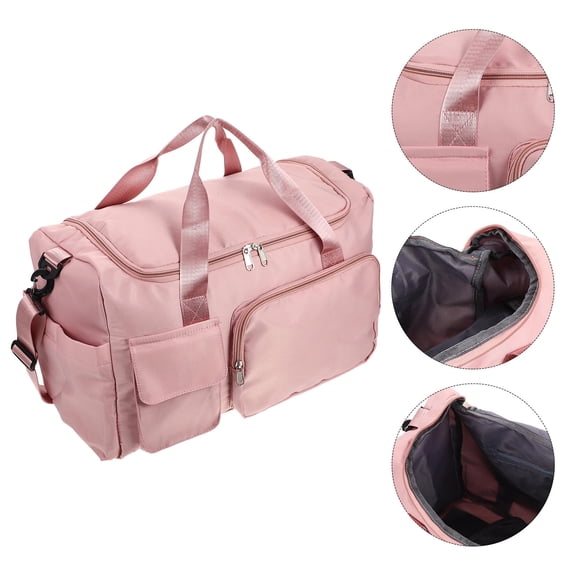 AURARMLET Large Capacity Grey Nylon Fitness Bag Portable Travel Duffel with Single Shoulder Strap