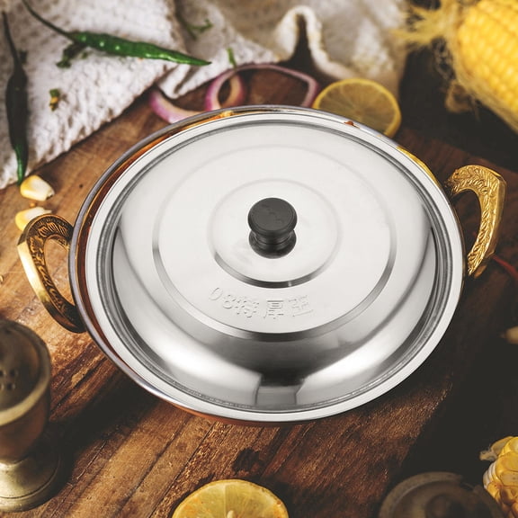 AURARMLET Large Lid 38.00X38.00X7.00CM Silver Round Stainless Steel Plastic for Cookware 1Pack