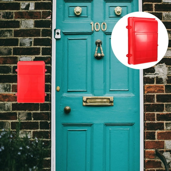 AURARMLET Letter Box Wall Mount Red Plastic Simple Design for Outdoor Use 1Pack