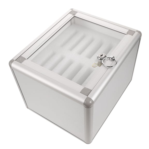 AURARMLET Light Grey Aluminum Alloy Cell Phone Locker with Lock and Handle for Kitchen Office Use