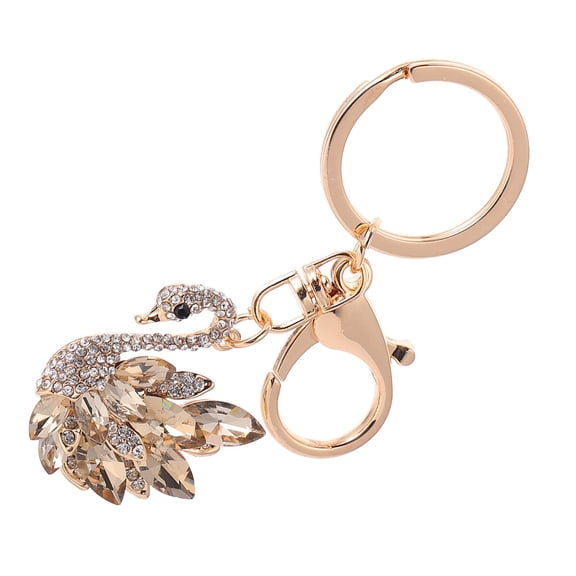 AURARMLET Elegant Swan Rhinestone Keychain Pendant for Bag Charm, Lightweight Camouflage Color, 1 Piece